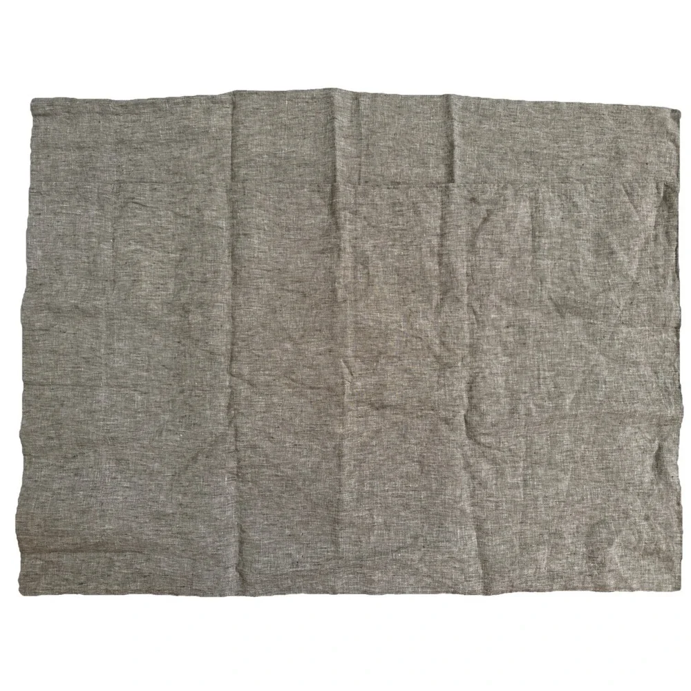 Pottery Barn Set-2 Standard Belgian Linen Pillowcases, Aloe NEW
