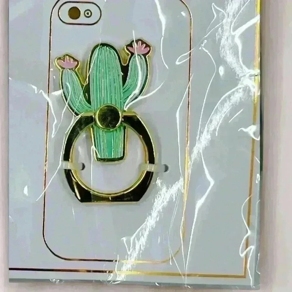 Cactus Cell Phone Ring Gold 1.5x1 inch Cute Selfie Holder Desert Arizona
