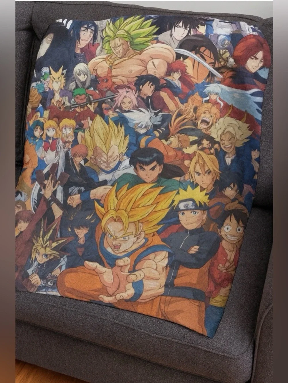 Anime Heroes Fleece Throw Blanket Dragon Ball Z Naruto Sailor Moon Yu-Gi-Oh New