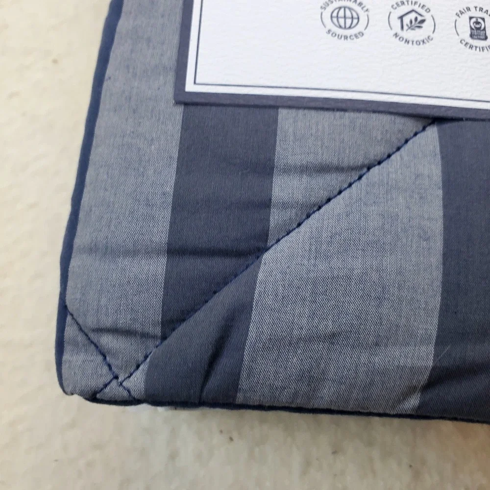 Pottery Barn Dorm Xander Blue Plaid Standard Sham 100% Cotton