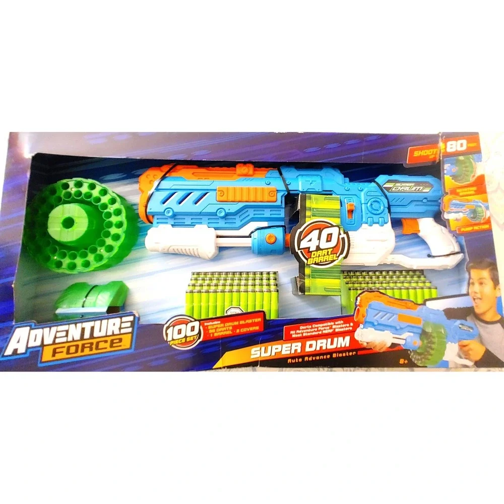 Adventure Force Villainator Pump Action Super Drum Dart Blaster Nerf Compatible