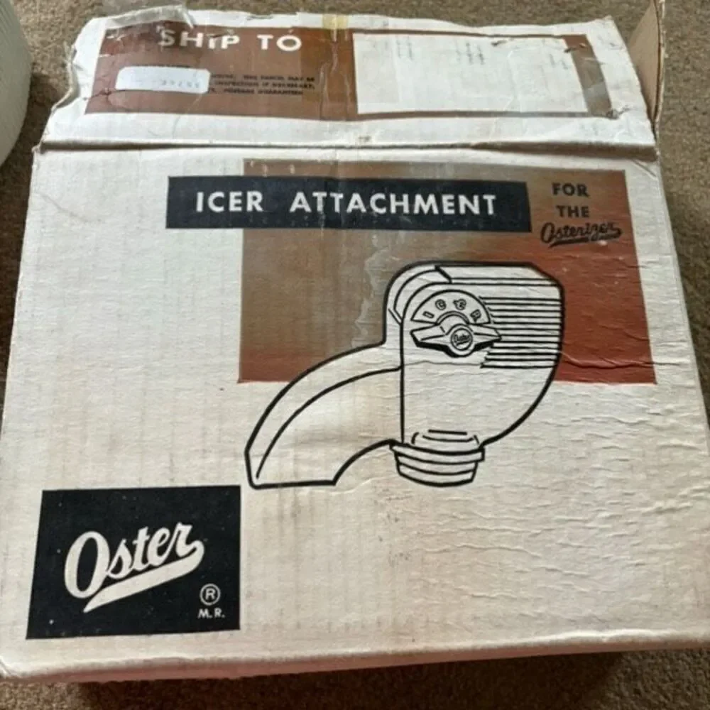 Oster Icer Attachment Model 434 For #10 Osterizer In Original Box