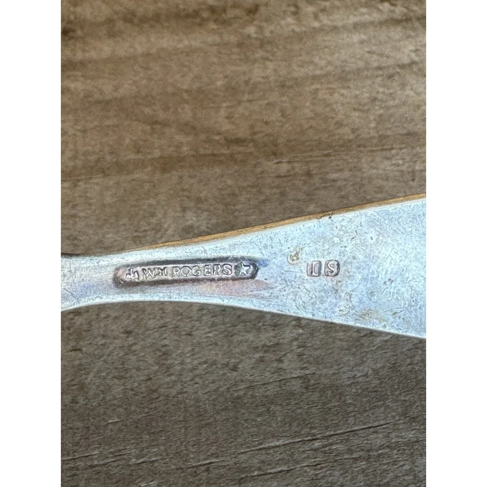 Vtg Silver-Plate WM Rogers‎ Birth Record Baby Spoon Stork Engraved Michael 1958