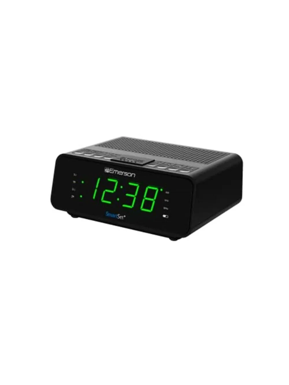 Digital Alarm Clock Radio LED Display Snooze Dimmer Auto Time Bedroom Black