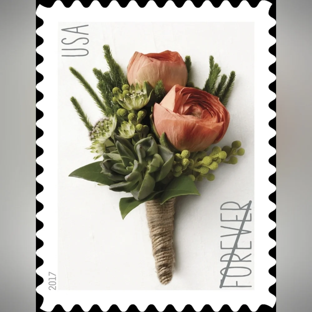 100 USPS Celebration Boutonniere Wedding 2017 Forever First Class Postage Mail‎