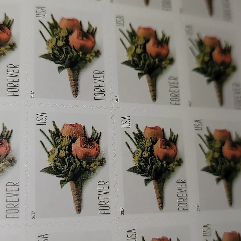 100 USPS Celebration Boutonniere Wedding 2017 Forever First Class Postage Mail‎