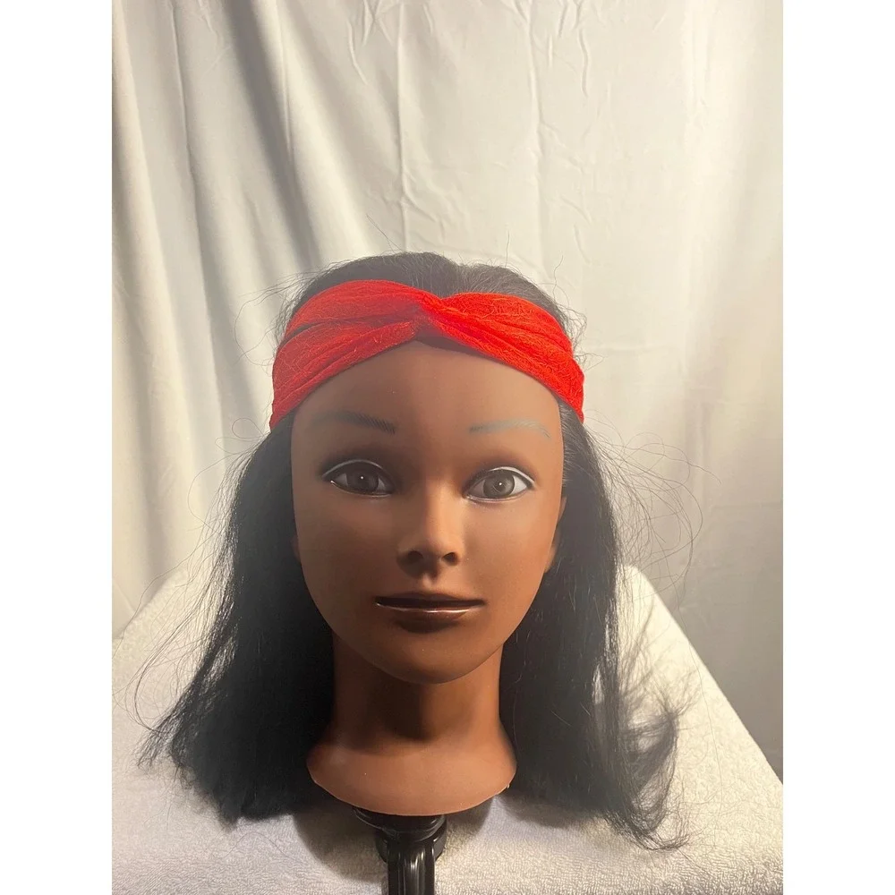 Women's Red Stretch Twist Headband Turban Style Hair Accessory Fashion One Size