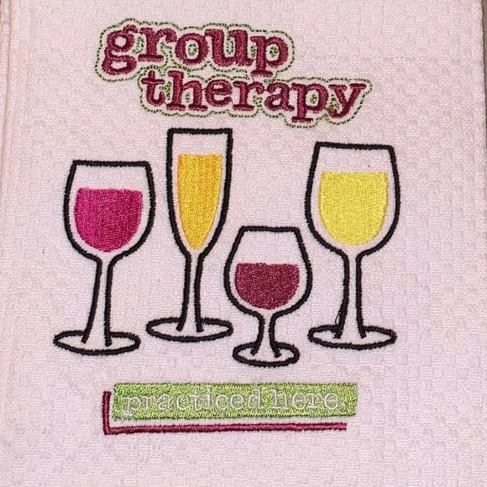 Group Therapy Wine Kitchen Set - Towel, Coasters & Napkins great hostess gift