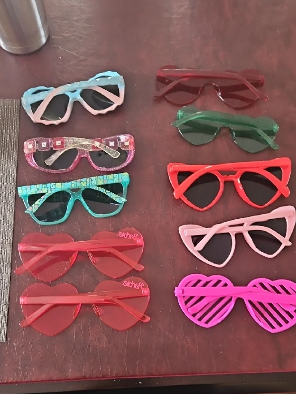 Assorted Heart-Shaped & Fun Kids Sunglasses - Pink Red Green Blue
