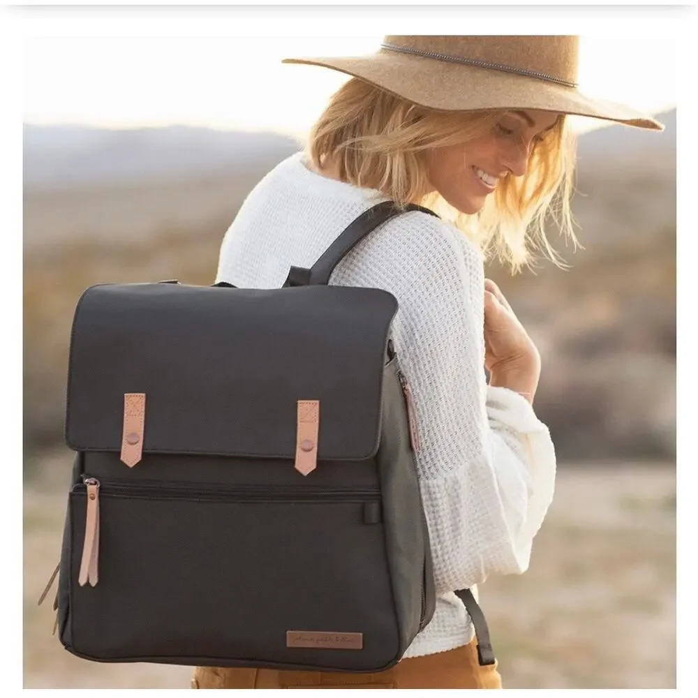 Petunia Pickle Bottom | Meta Backpack Matte Black Diaper Bag
