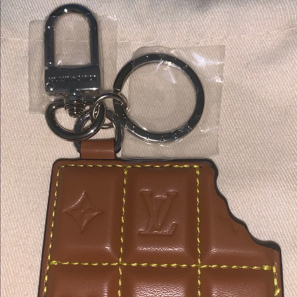 monogram bag charm monogram chocolate