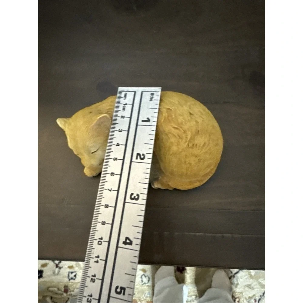 Cat and Mouse Curled Up Sleeping Figure Orange Grey 5