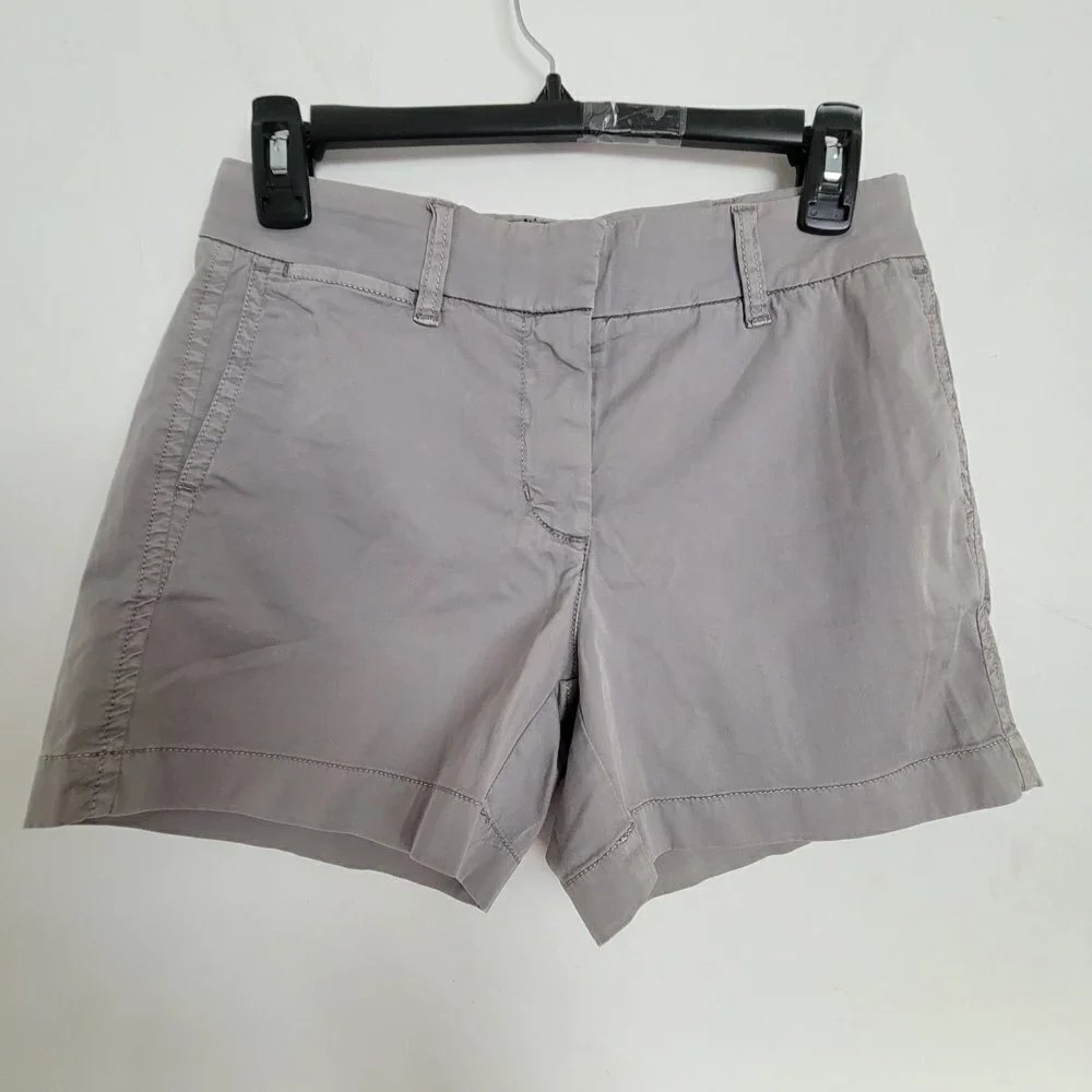 NEW J. Crew Chino Gray Cotton Blend 4in Shorts Style G2331 Size 00