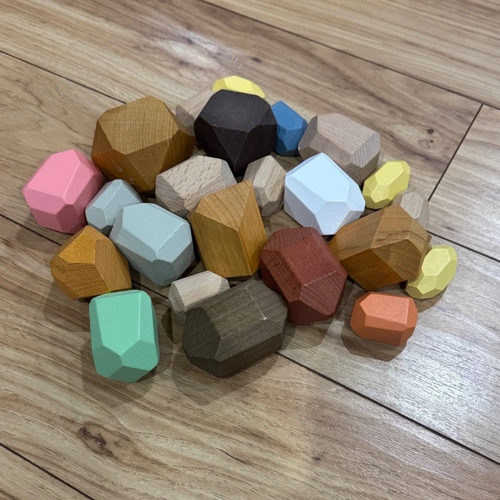 Colorful Wooden Geometric stacking blocks