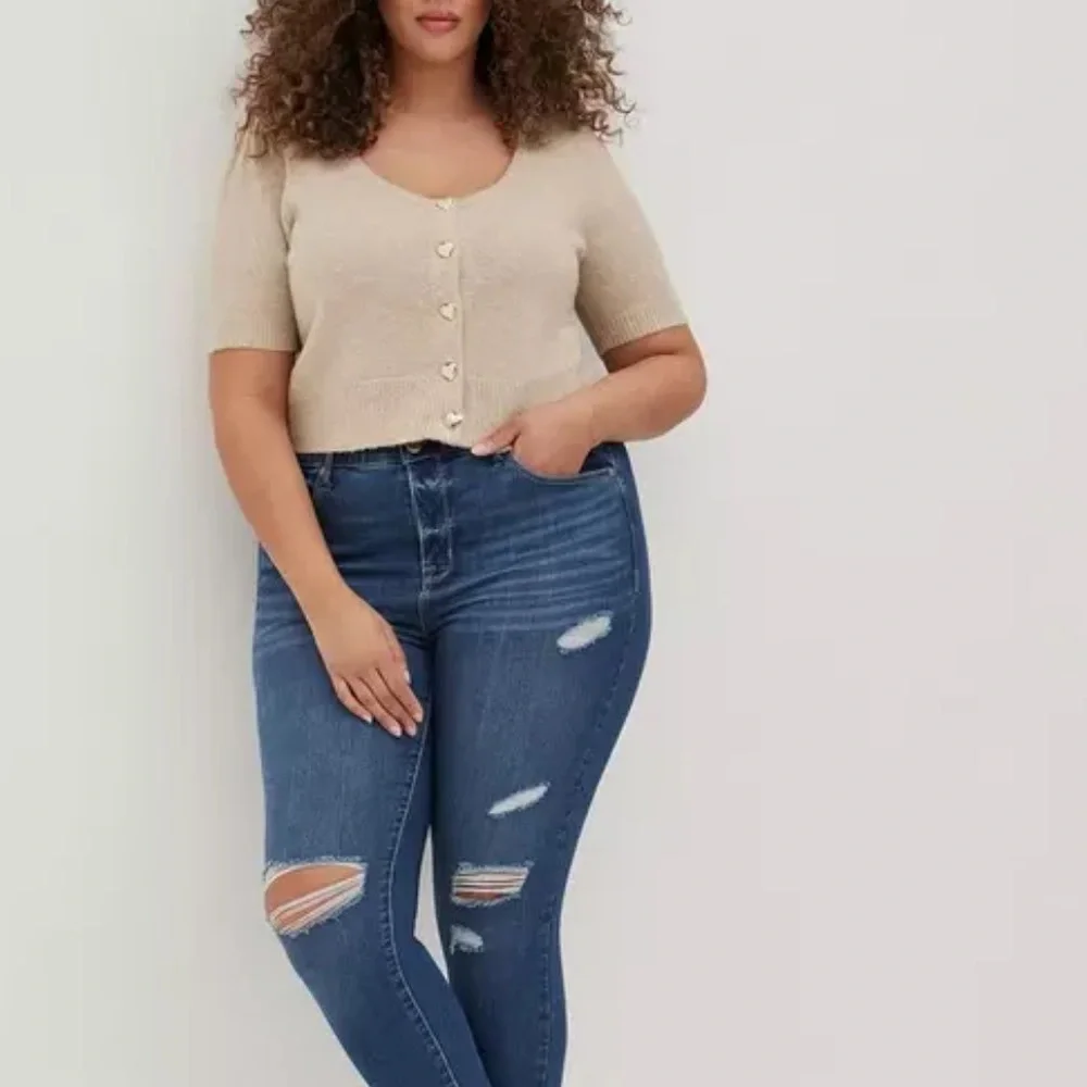Torrid Vegan Cashmere Crop Cardigan Sweater