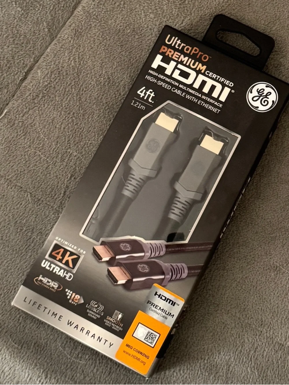 GE UltraPro Premium HDMI Cable 4ft - Black