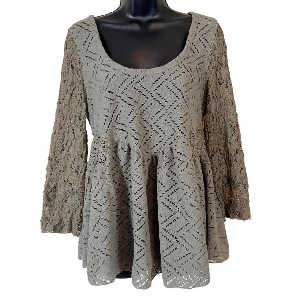 Free People Gracie Lace Crochet Babydoll…