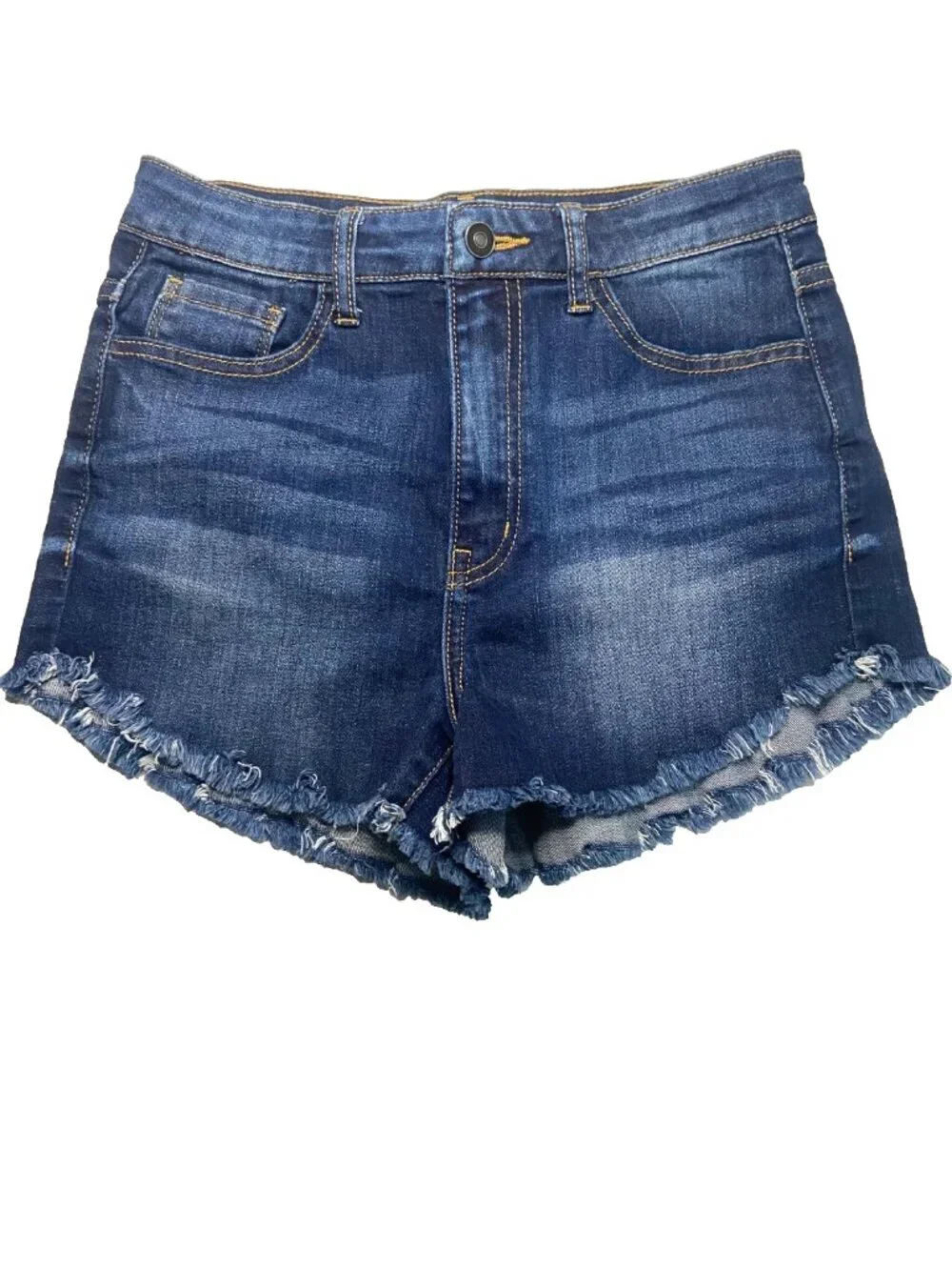 Fashion Nova S Distressed Denim Shorts Blue Frayed Raw Hem NWOT