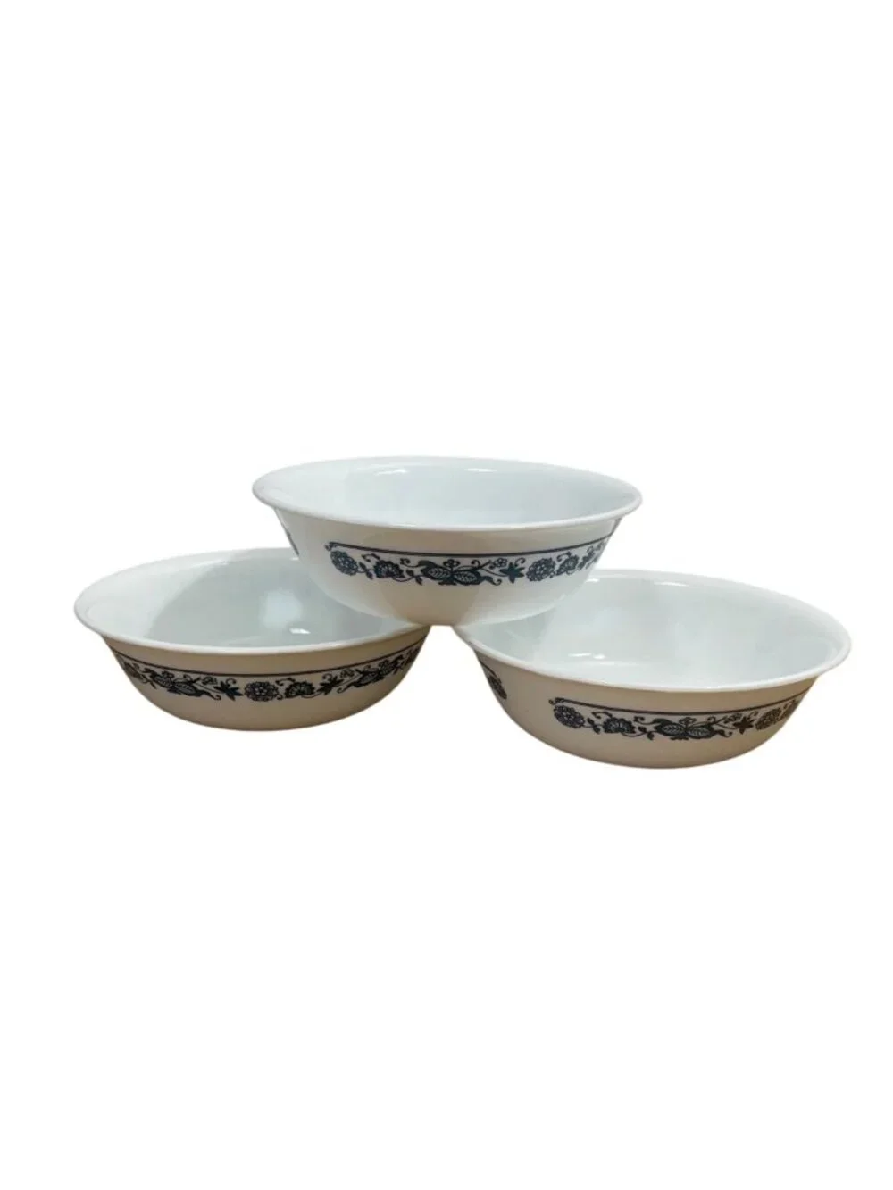 Vtg Corelle Old Town Blue Onion Cereal Soup Salad Bowls 6.25 inch Set 3 Corning