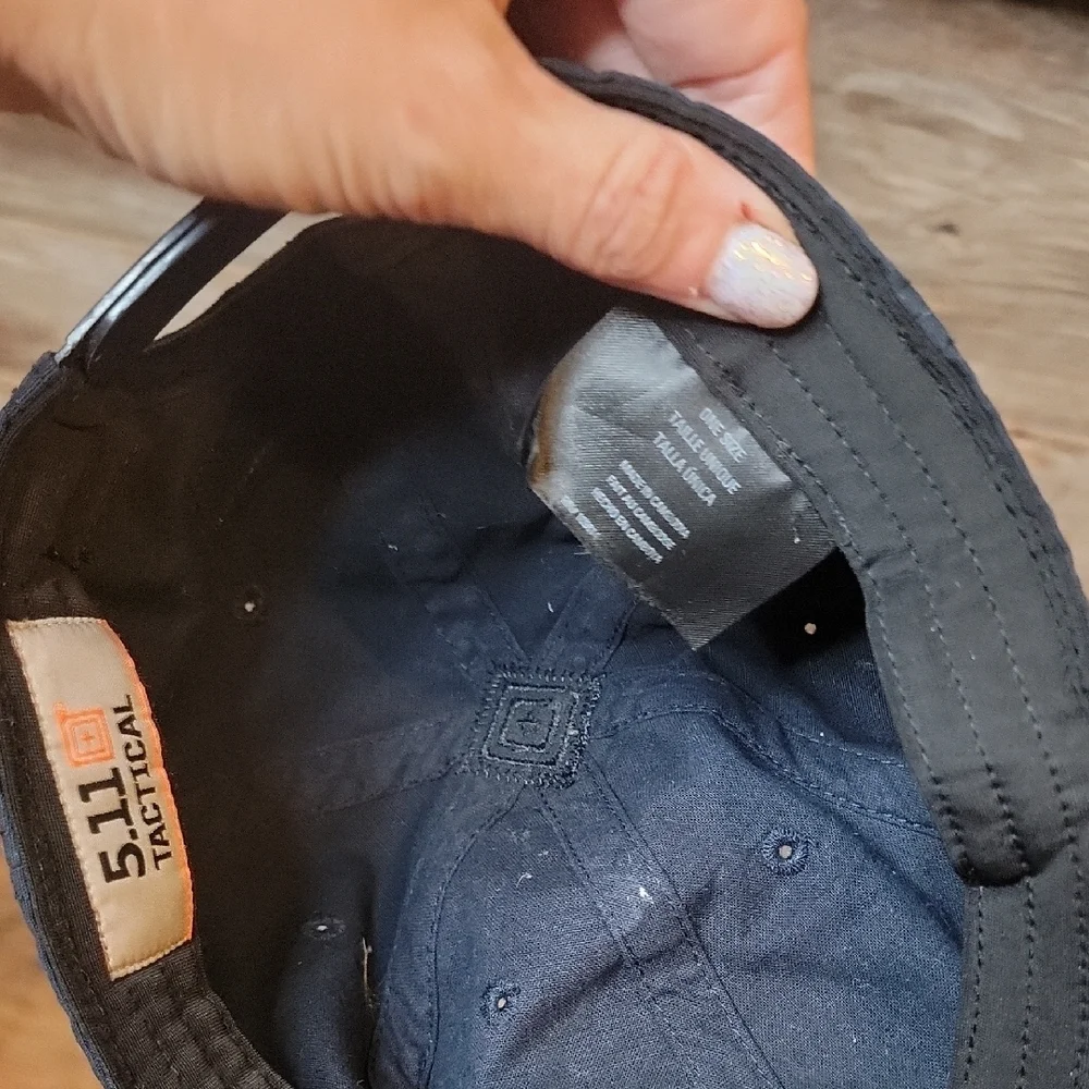 5.11 Tactical Black and Gray Structured Hats with Logo Patches