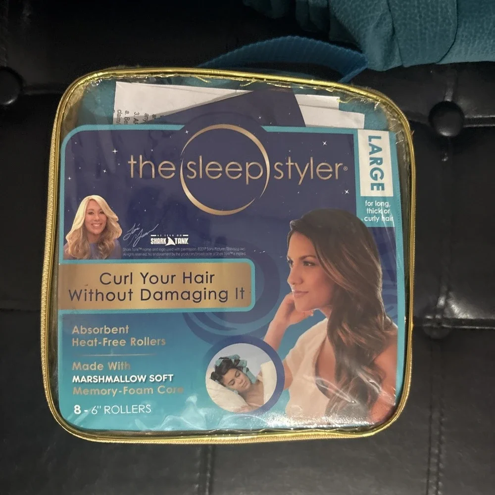 The Sleep Styler 6 Inch Night Curlers Large (8)Cushion Blue Wraps