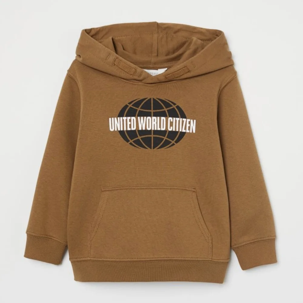 H&M Kid’s Sweatshirt Hoodie Unisex Boy Girl 5 Brown Fleece Pullover Neutral