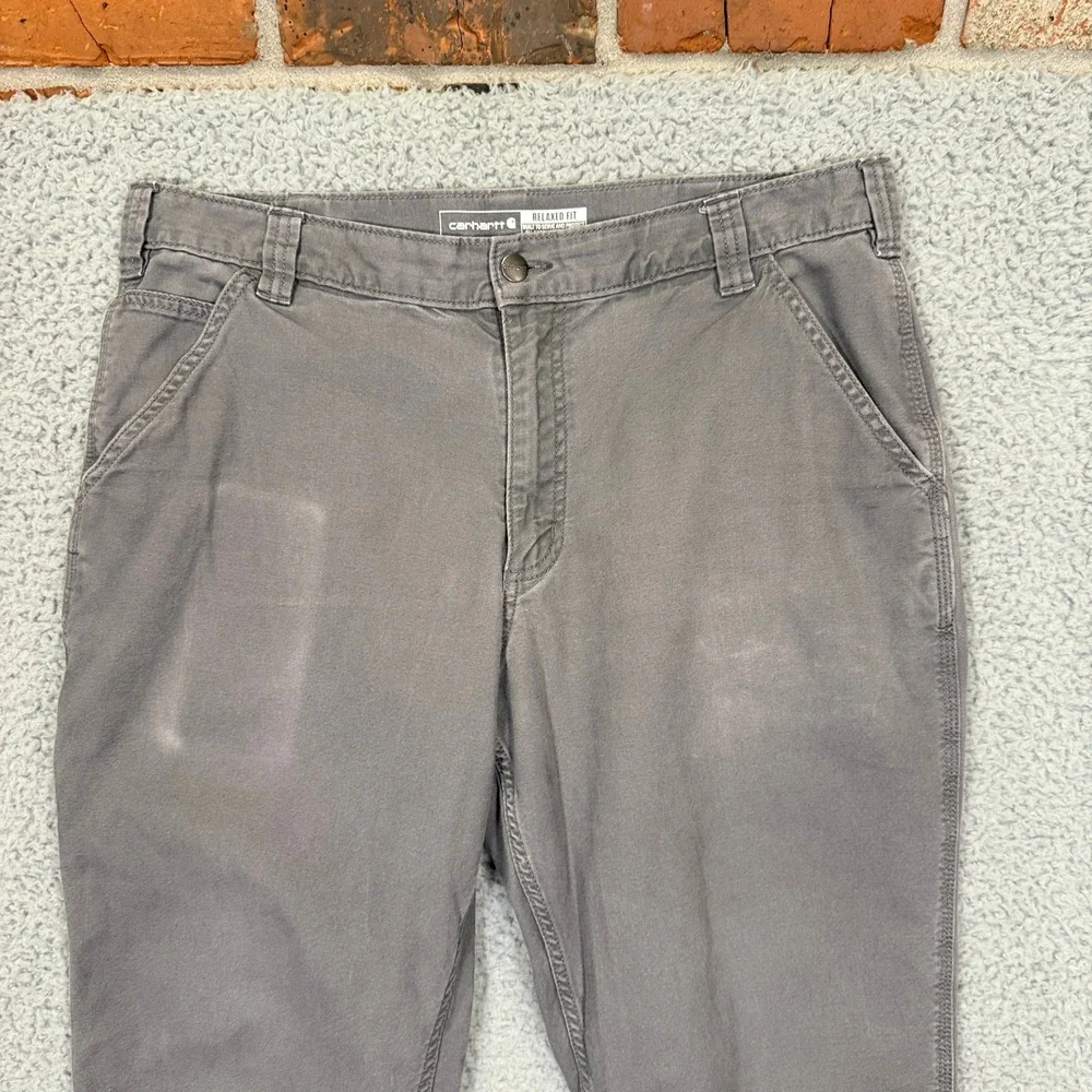 Carhartt Carpenter Pants Mens 36x30 Gray Cotton Canvas Relaxed Fit Workwear Y2K