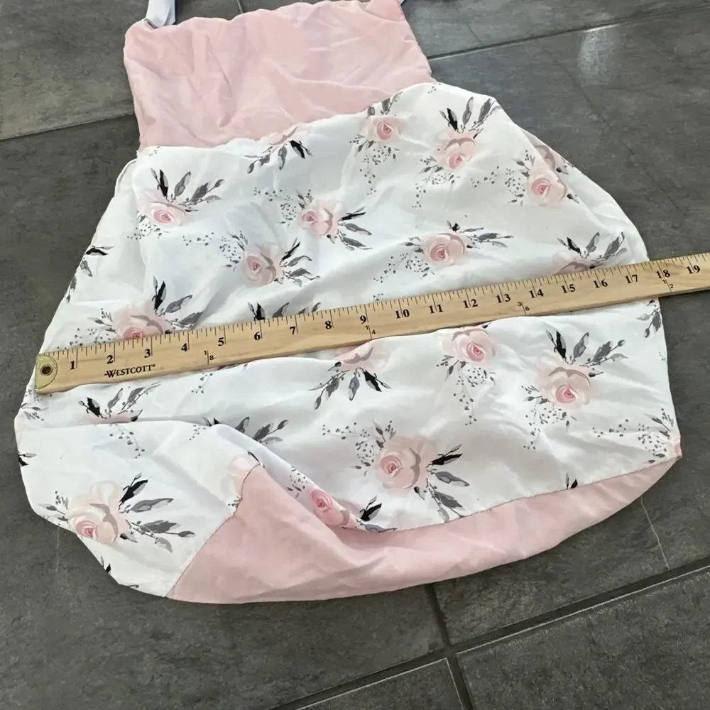 BEEWEED‎ Floral Crib Blanket Comforter, Skirt, Diaper Holder, Bear Rug Pink Rose