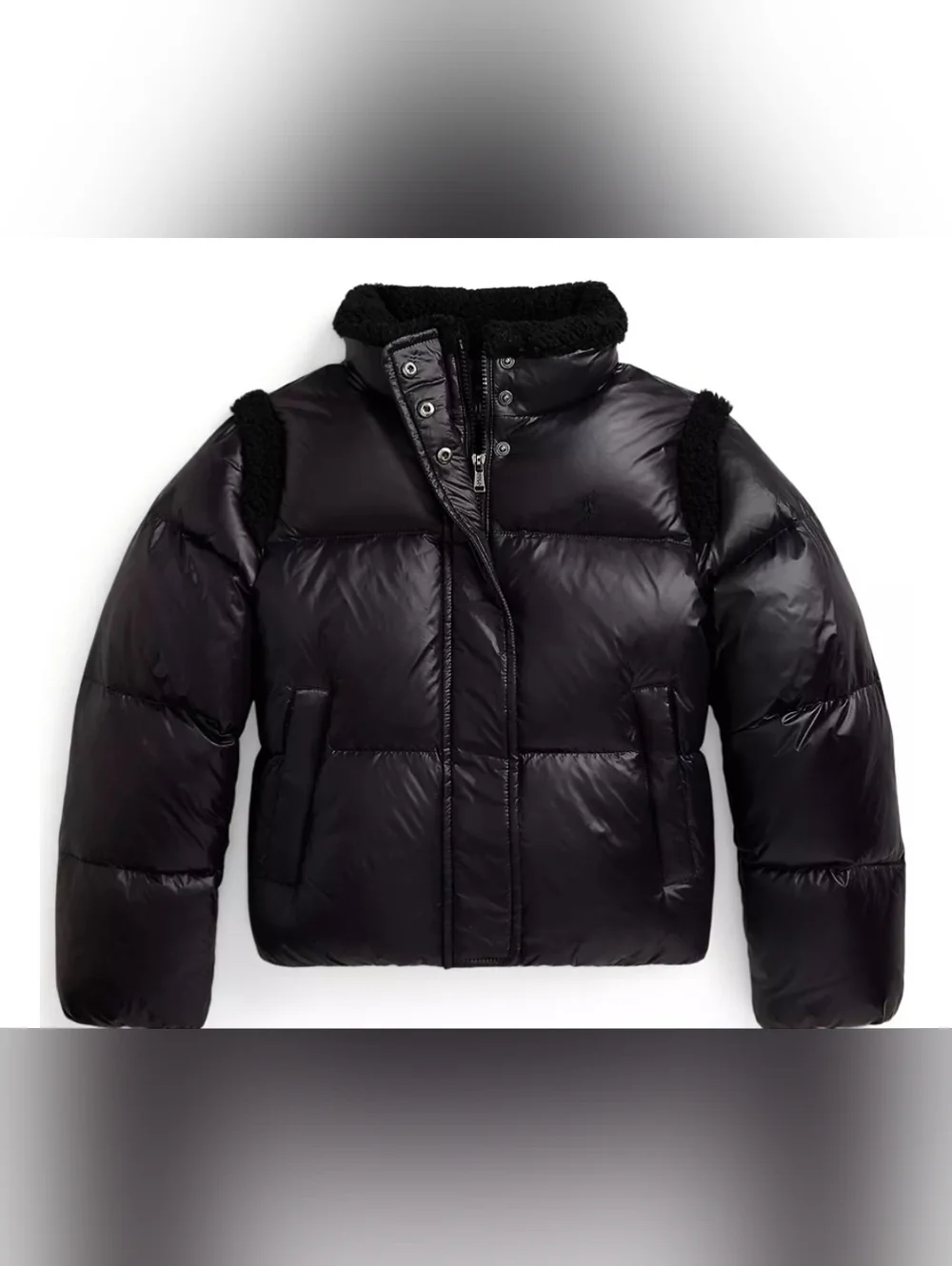 NWT- Polo Black Puffer Jacket SIZE 16 L, CAN FIT A XS OR S WOMEN PETITE
