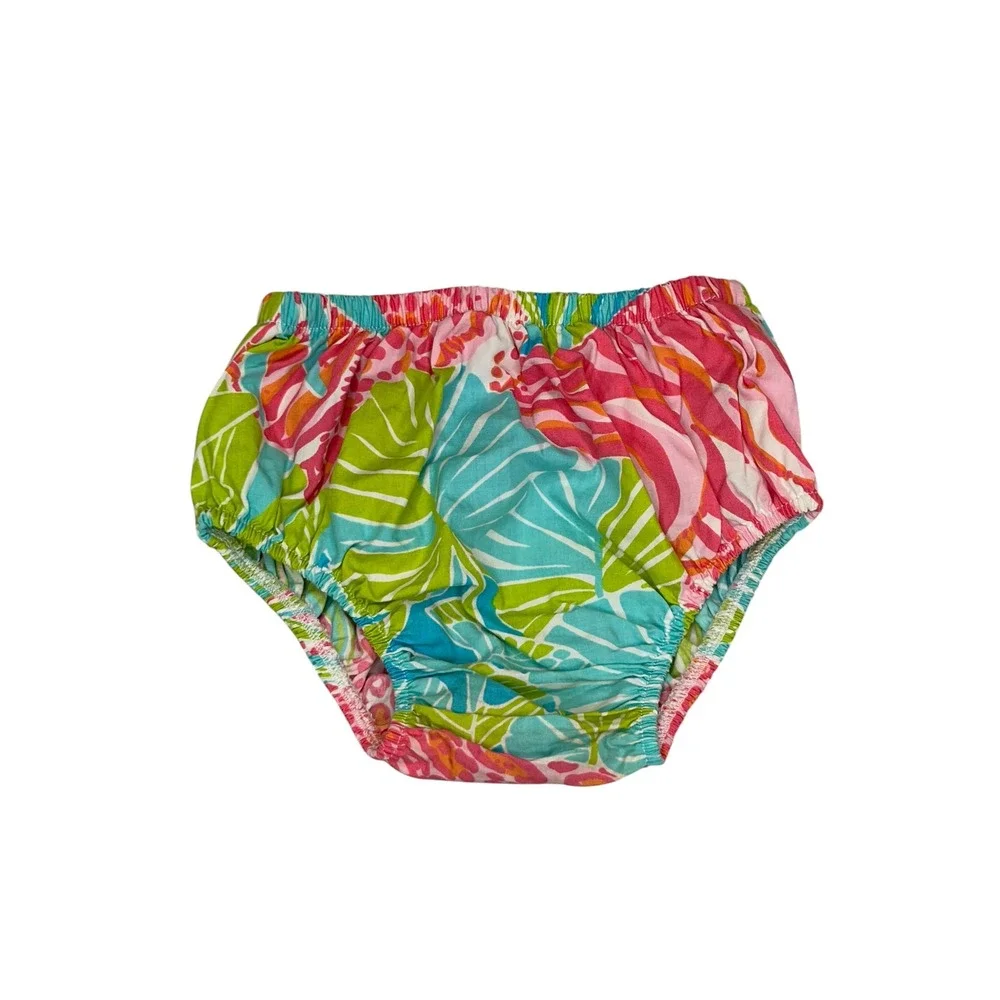 Lilly Pulitzer Baby Girl Diaper Cover Bloomers Multi Tropical Floral 6-12 Months