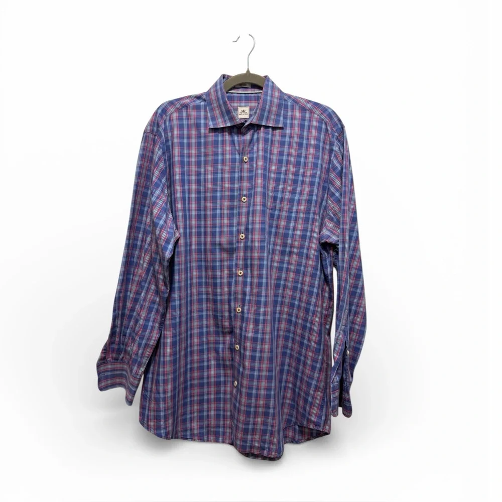 Peter Millar Men's Button‎ Down Dress Shirt Plaid Size Large