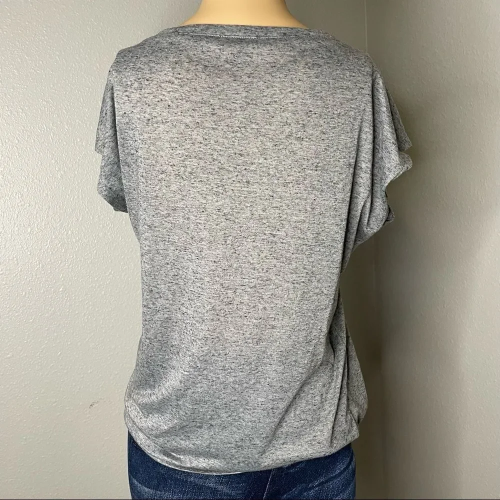 Juicy Couture Gray Short Sleeved Shirt With Metallic Leopard Design Size Medium