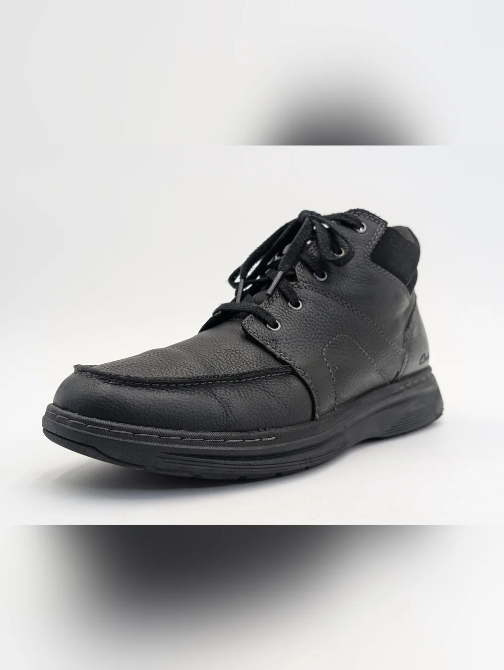 Clarks Ultimate Comfort Boots Size 11.5 Men Black Leather With Easy Side Zipper