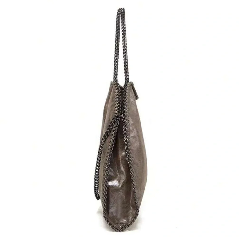 The STELLA Gray Silver Chained Handbag Shoulder Hobo