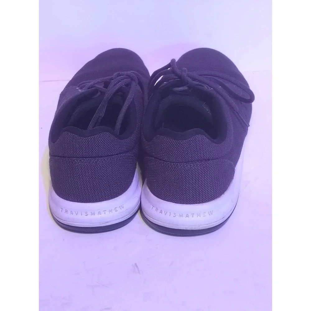 Travis Mathew The Daily Knit Mens 10.5 Sneakers Shoes Black White 1MAA221 casual
