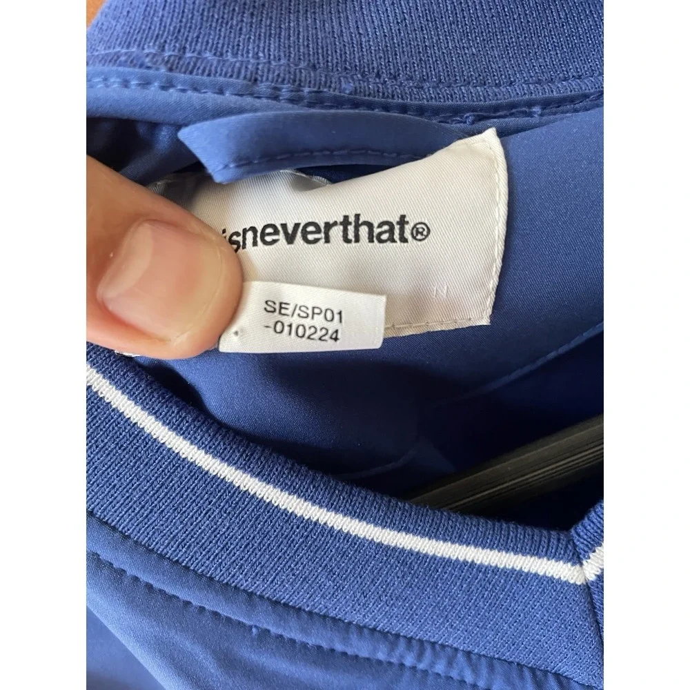 This Never That Blue Golf Pullover Windbreaker Sz M Korean Streetwear Brand TNT