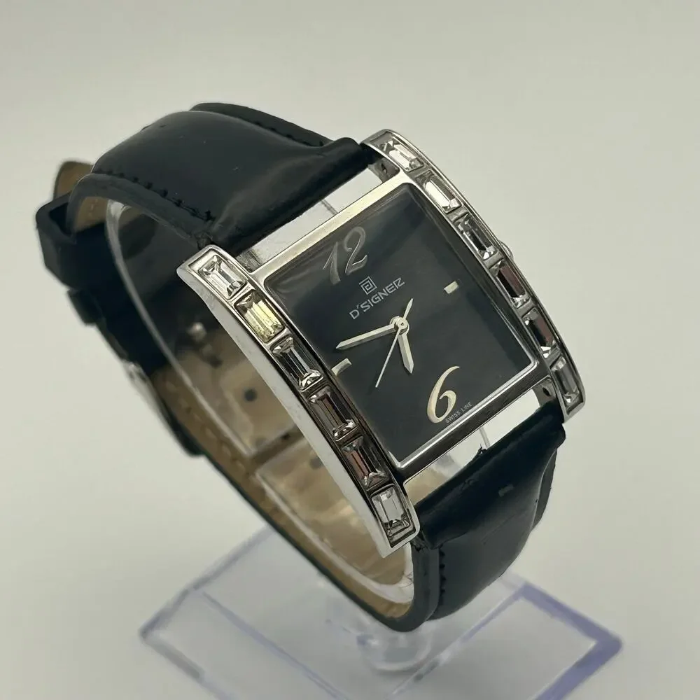 D'signer 469GL Black Butterfly Print Dial Women’s Watch Working New Battery