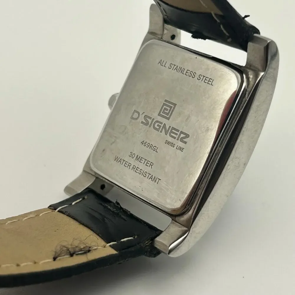 D'signer 469GL Black Butterfly Print Dial Women’s Watch Working New Battery