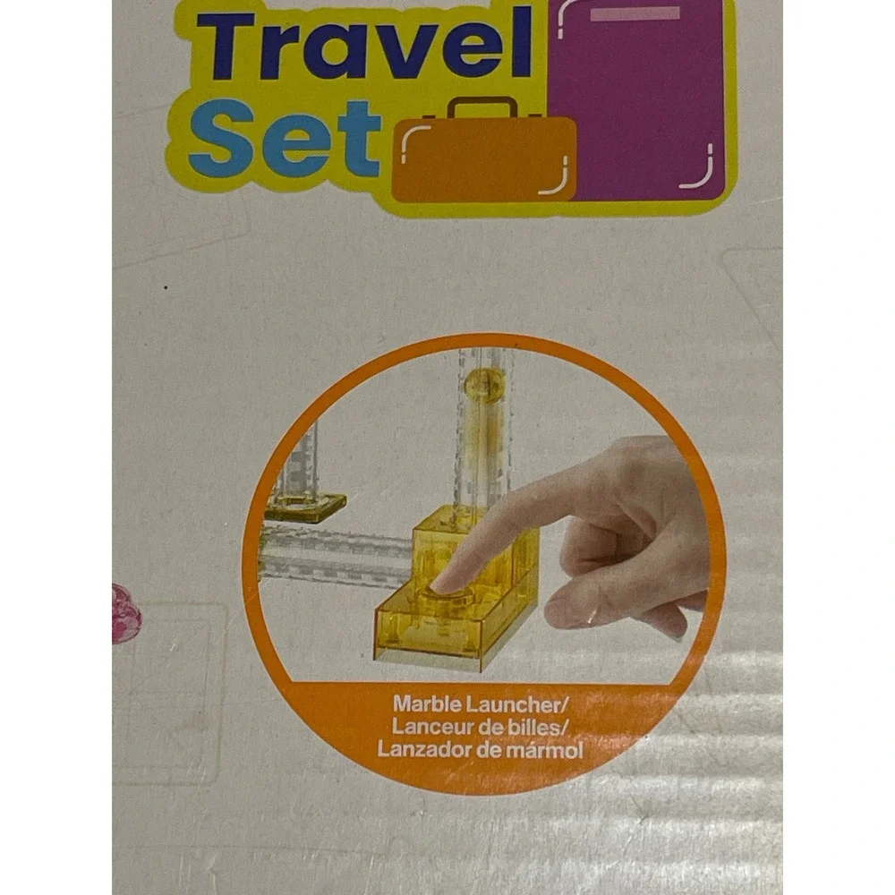 PicassoTiles 80 Piece Travel‎ Size Magnetic Marble Run With Launcher PTMG80