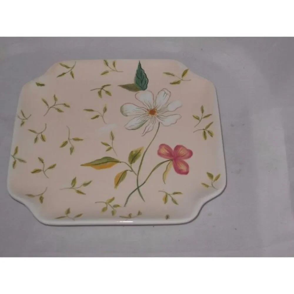 Harry & David Floral Luncheon Snack Appetizer Plate (s) HDA3‎ White Flower