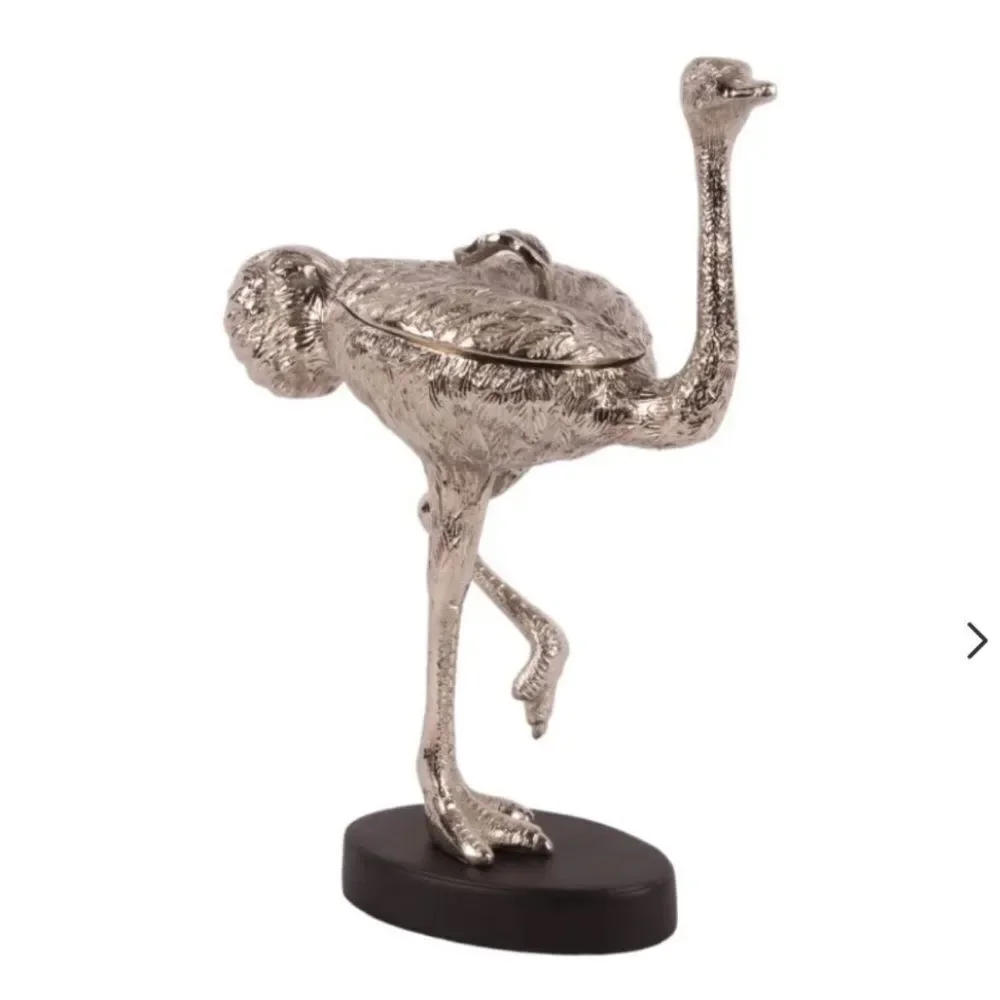 Z Gallerie Silver Ostrich Figurine box