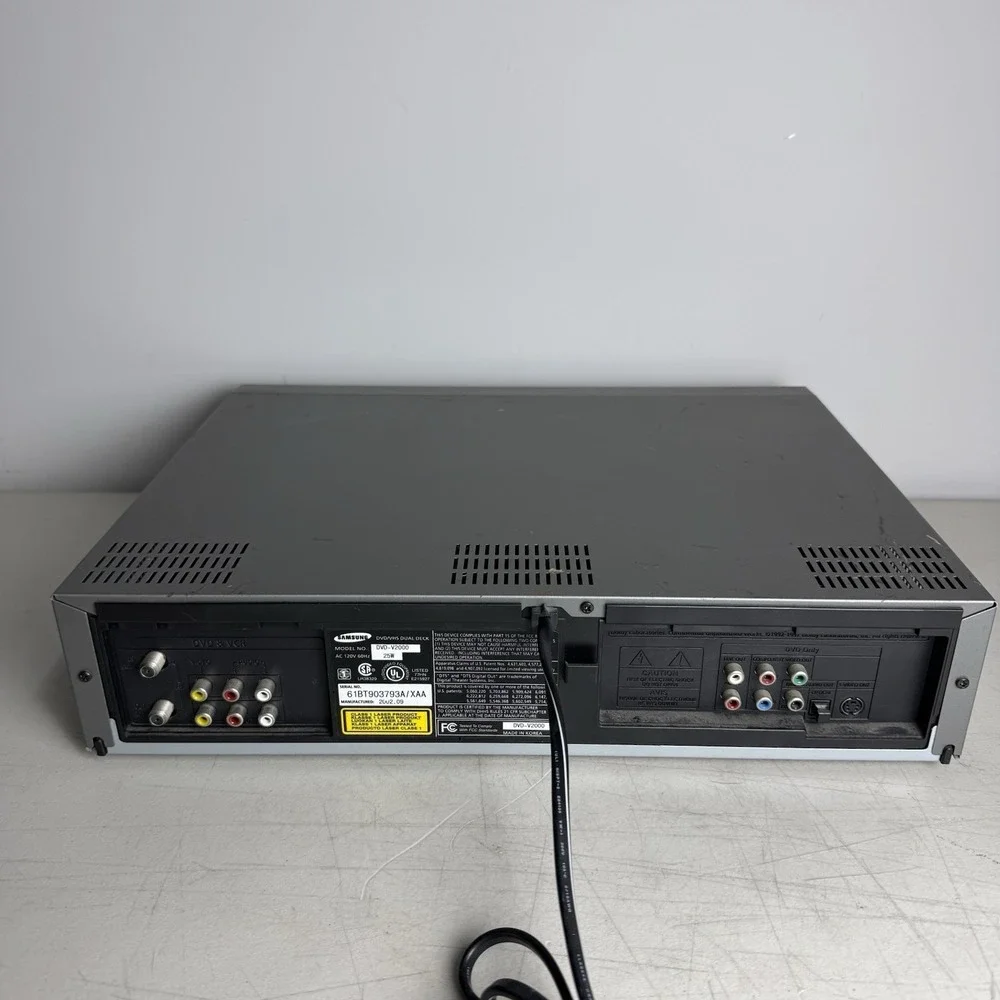 Samsung DVD-V2000 DVD VCR Combo Player Dual Deck VHS Tested NO REMOTE