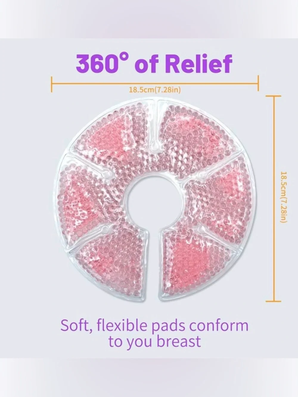 Breast Ice Pack - Soothing Cold/Hot Therapy (Pink/White) NWOT