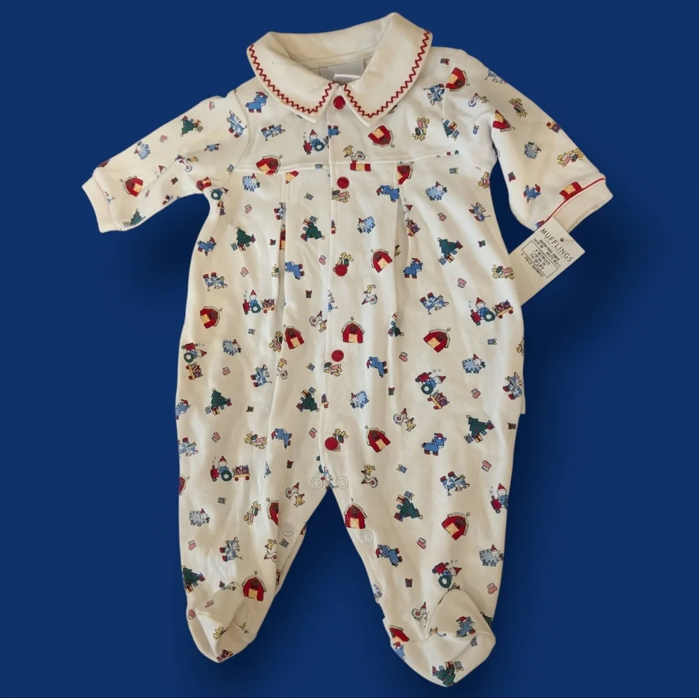Infant Christmas Holiday Mufflings By Little Me Barnyard Farm Outfit NWT 3 Month