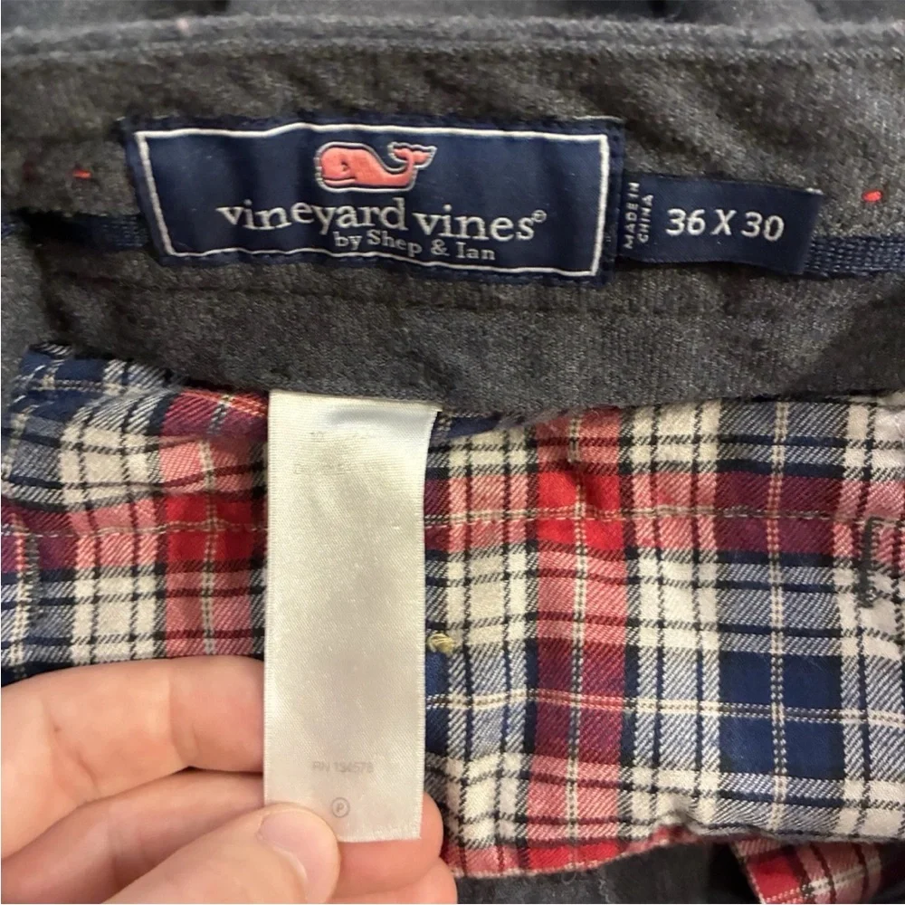 Vineyard Vines Gray Blue Wool Flannel Burgee Pants Mens Size 36