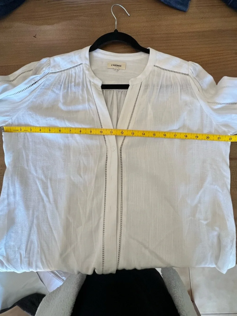 L'AGENCE Kiera Ladder Trim Blouse XS