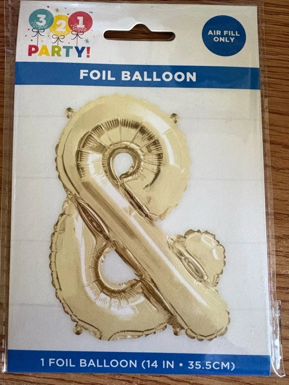 3 2 1 Party! Gold Ampersand (&) Foil Balloon