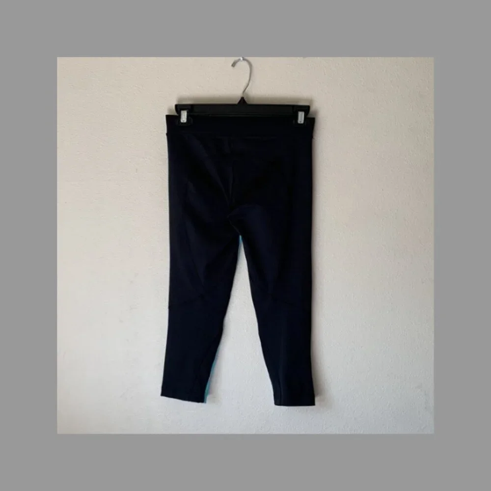 BEBE Sport Teal Black Capri GYM Activewear Leggings Size XS GUC #M-070