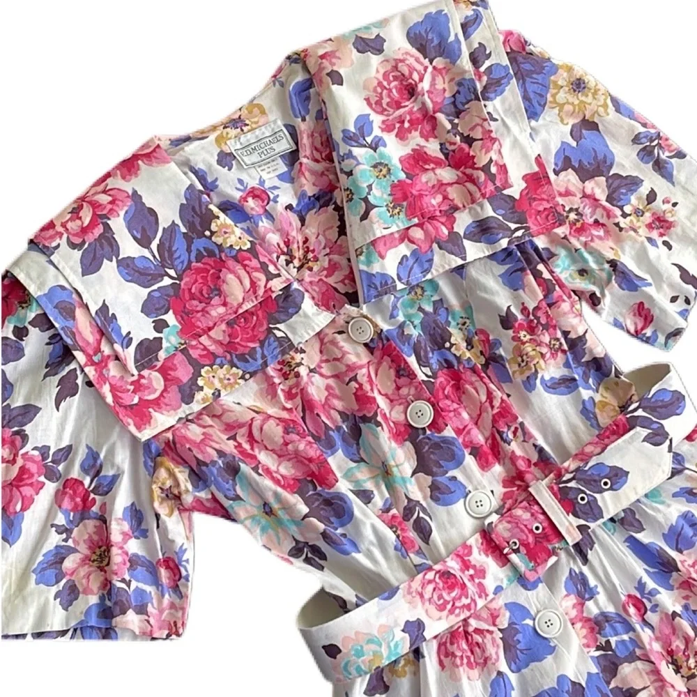Vintage Cottagecore Floral Button Front Dress