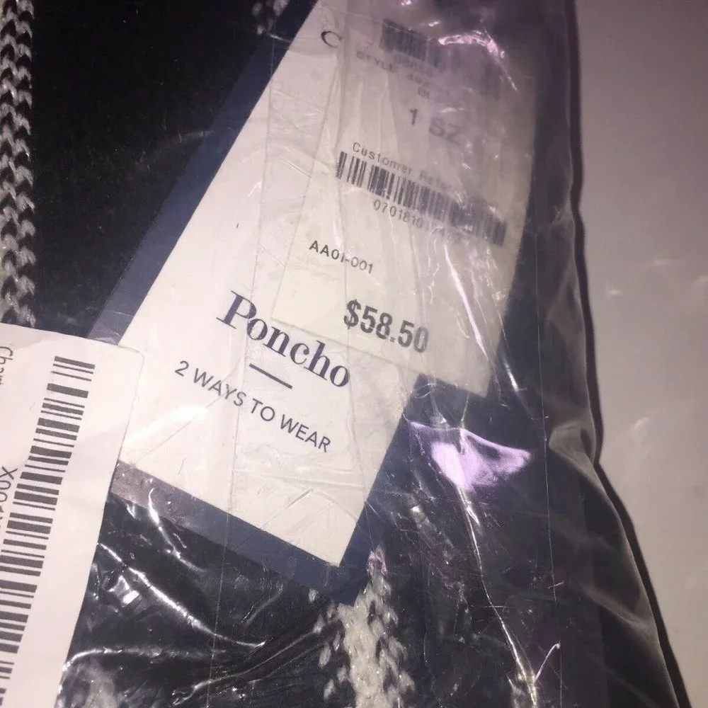 Charter Club Pinstripe Bias Poncho/Scarf, One Size Retail $58.50